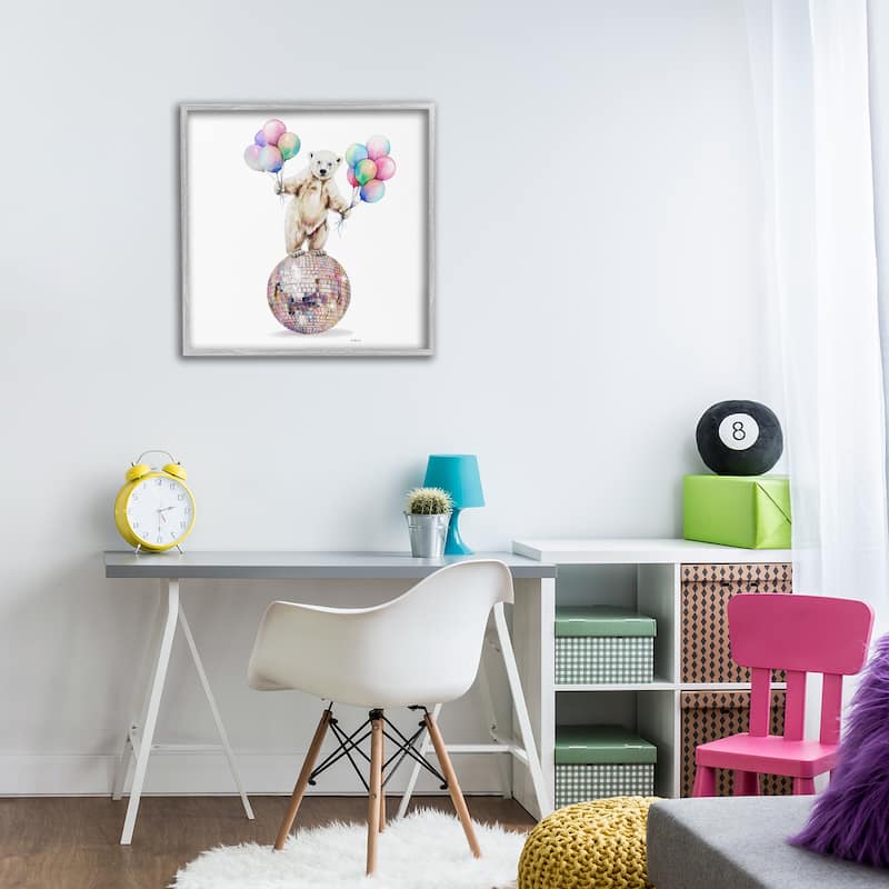 Stupell Polar Bear & Balloons Framed Giclee Art Design By Amanda Greenwood