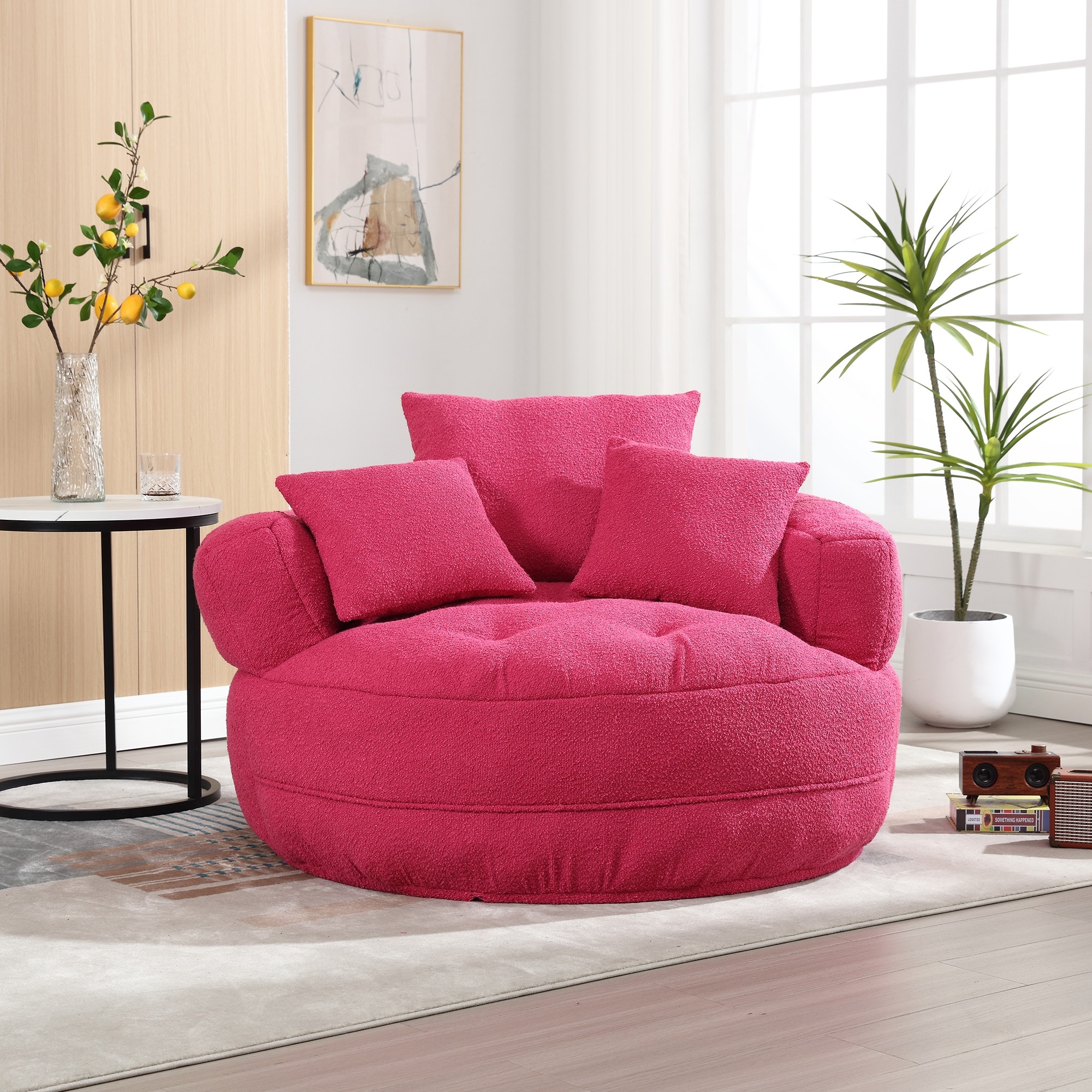 Indoor circular wide sofa and lazy sofa chair