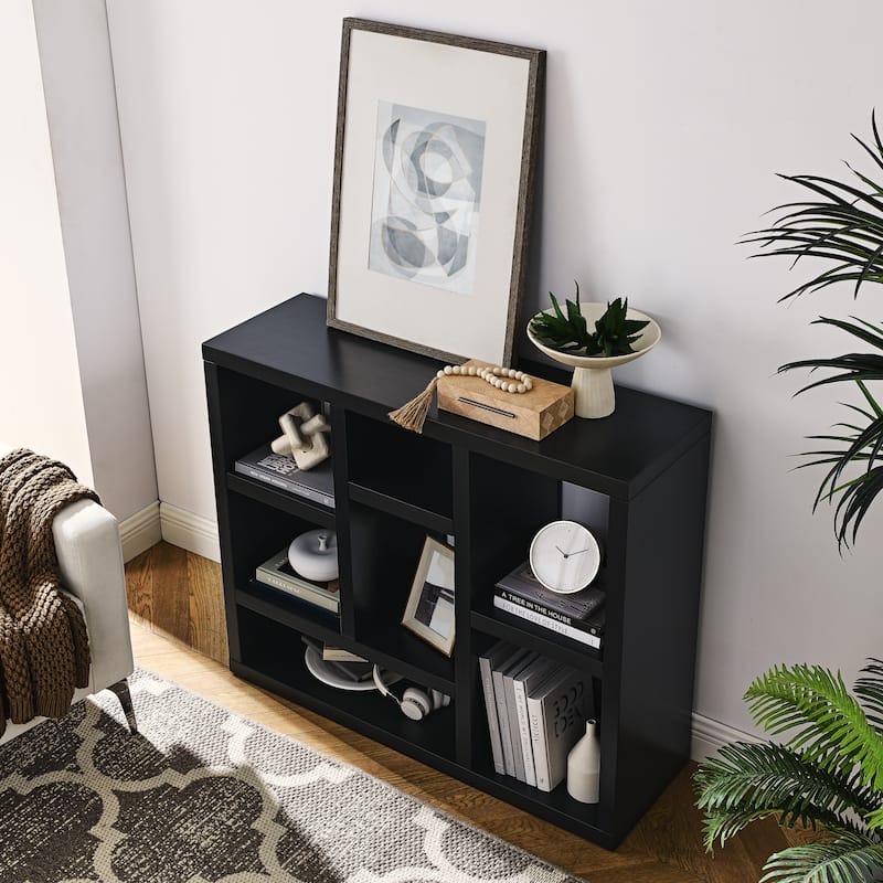 35.63 in. Tall 4-Shelf Standard Bookcase with Interior Shelves
