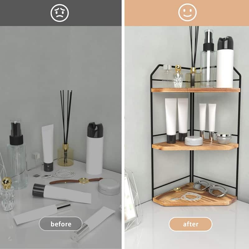 Countertop Corner Shelf Organizer - 7.87"D x7.87"W x 17.4"H
