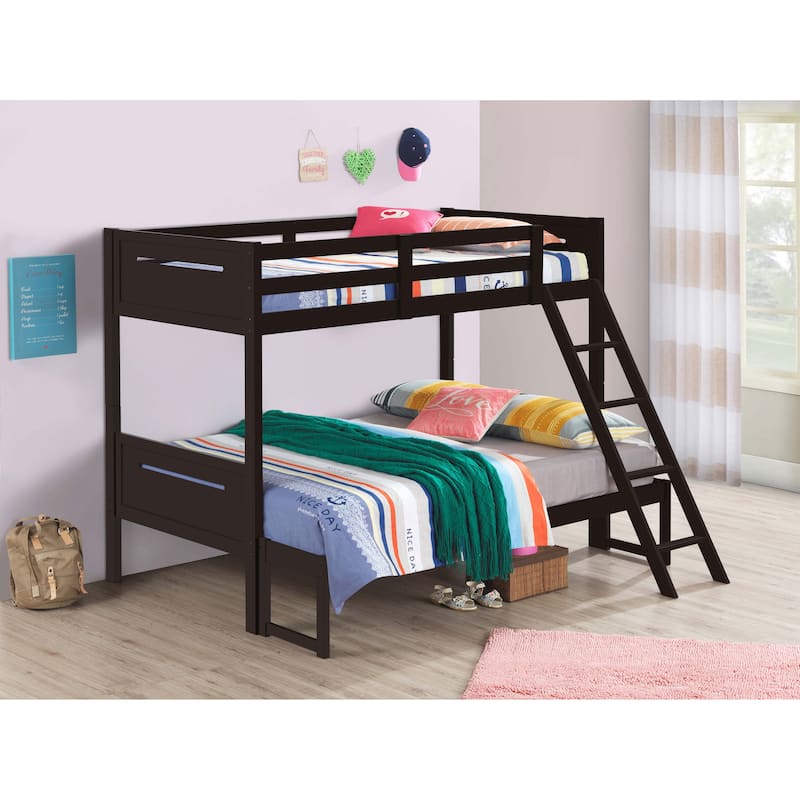 Littleton Transitional Wood Bunk Bed with Slatted Mattress