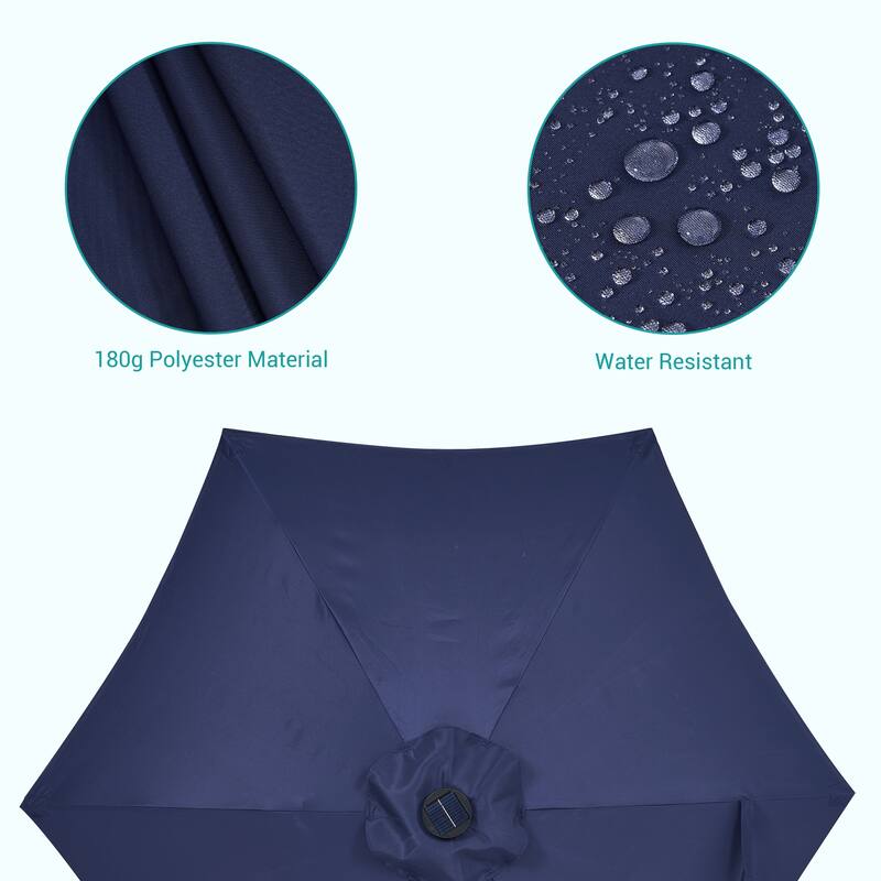 BONOSUKI 7.5ft LED Patio Umbrella Table Umbrellas,with Tilt and Crank