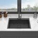 preview thumbnail 10 of 18, Black Stainless Steel Single Bowl Drop-in Kitchen Sink with Rinse Grid