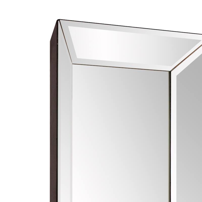 Allan Andrews Wood Framed Rectangular Pitched & Flared Dressing Mirror - Mirrored - 48"H x 20"W