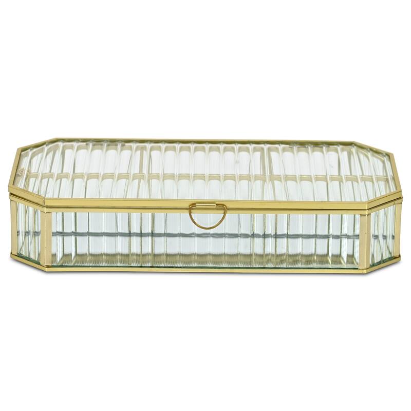 Zelara 11.6" Fluted Glass Mirrored Display Box - N/A