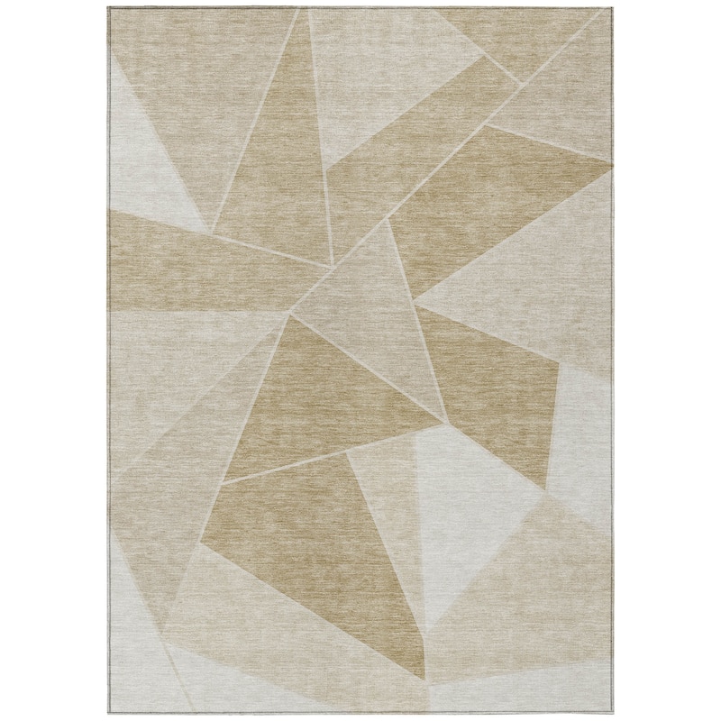 Machine Washable Indoor/ Outdoor Chantille Contemporary Mosaic Rug