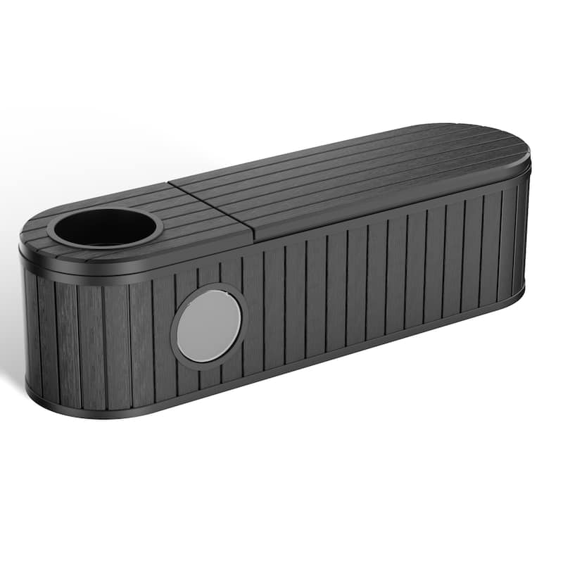 Hidden Cat Tunnel Bench, Living Room Side Table with Storage, Pet Feeding Station and Covert Playhouse - Black