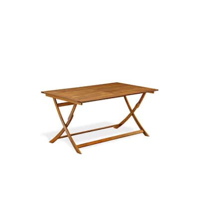 Rectangle Dining Table - Acacia Wood Butterfly Leaf Table, 36x60 Inch, Natural Oil Finish - 60