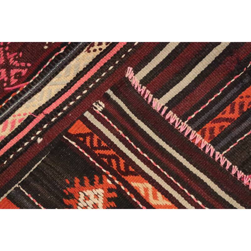 Hand Woven Oriental 100% Wool Carpet Southwestern Tribal Multi-Colored Kilim Area Rug - 9' 10'' X 6' 2''