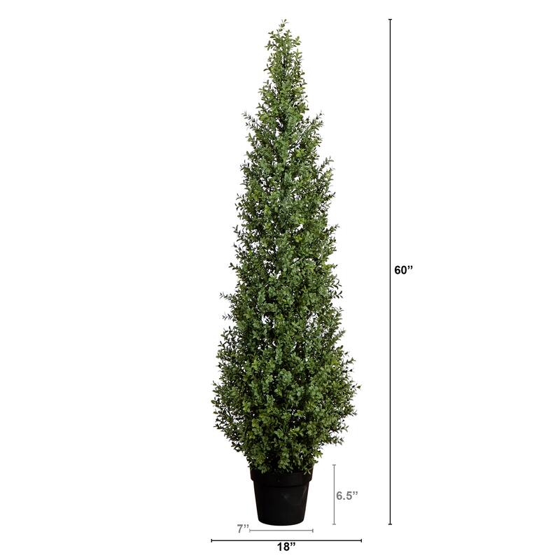 Potted Boxwood Topiary Artificial Tree - 5'