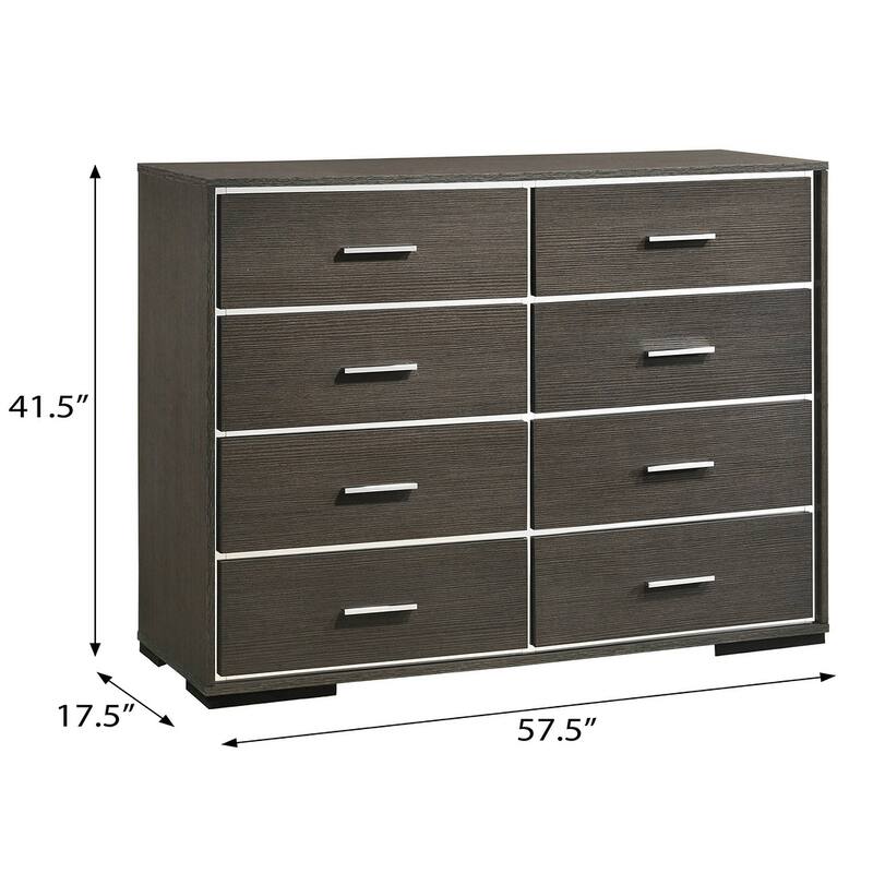 Belmont Grey Oak 8-drawer Double Dresser