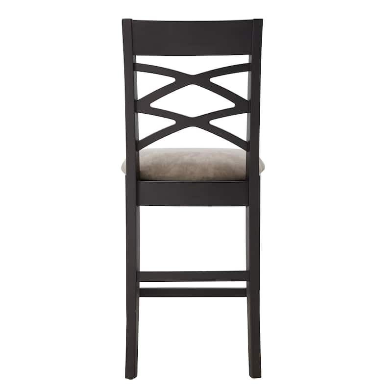 KD Furnishings Moss Heather Seat Wood Double Crossback Counter-height Stools (Set of 2)