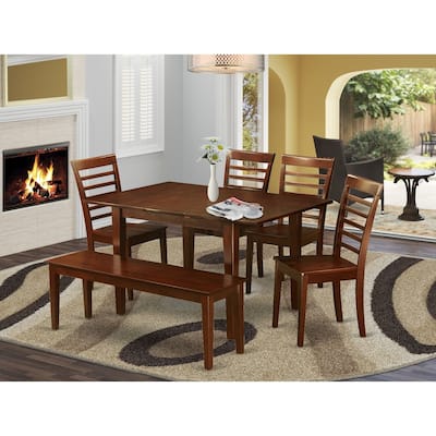 Coastal Kitchen Table Set - Dining Table with Chairs & Bench - Modern Dinette Set for Home