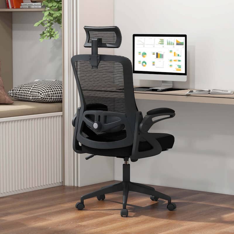 Costway Ergonomic Office Chair with Adjustable Lumbar Support Rocking - See Details