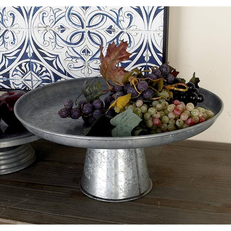 Gray Metal Cake Stand - Gray -  16"W, 7"H