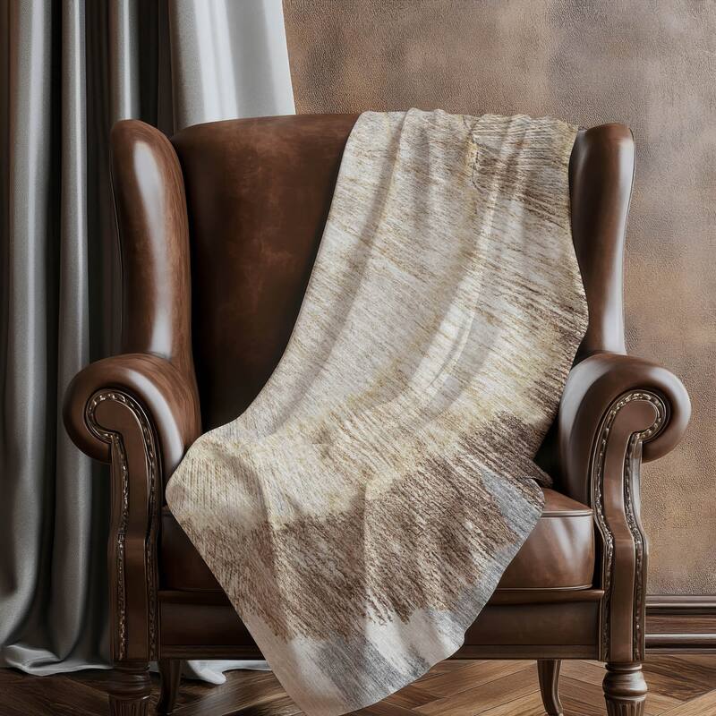Premium Machine Washable Modern Wood Grain Sherpa Throw Blanket