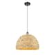 Option Black Antique Brass / Natural Rattan