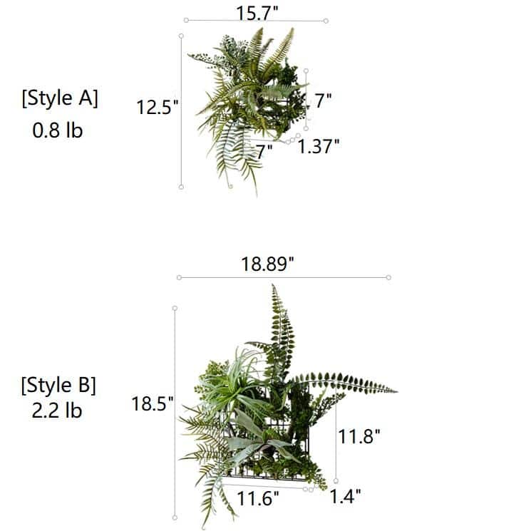 RusticReach Artificial Plant Metal Frame Wall Décor - Style [B]