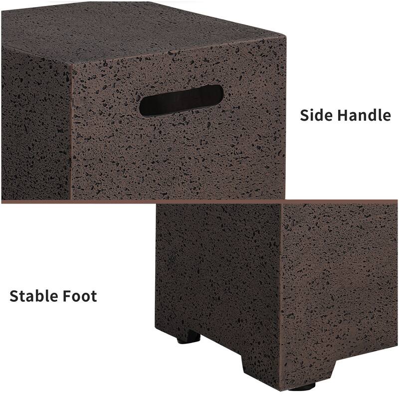COSIEST Concrete Outdoor Propane Tank Cover Table