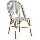 preview thumbnail 8 of 8, SAFAVIEH Salcha Indoor-Outdoor Black/ White Stacking Side Chair (Set of 2)
