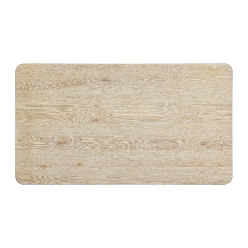 Delray Natural Wood 50-Inch Coffee Table with Shelf