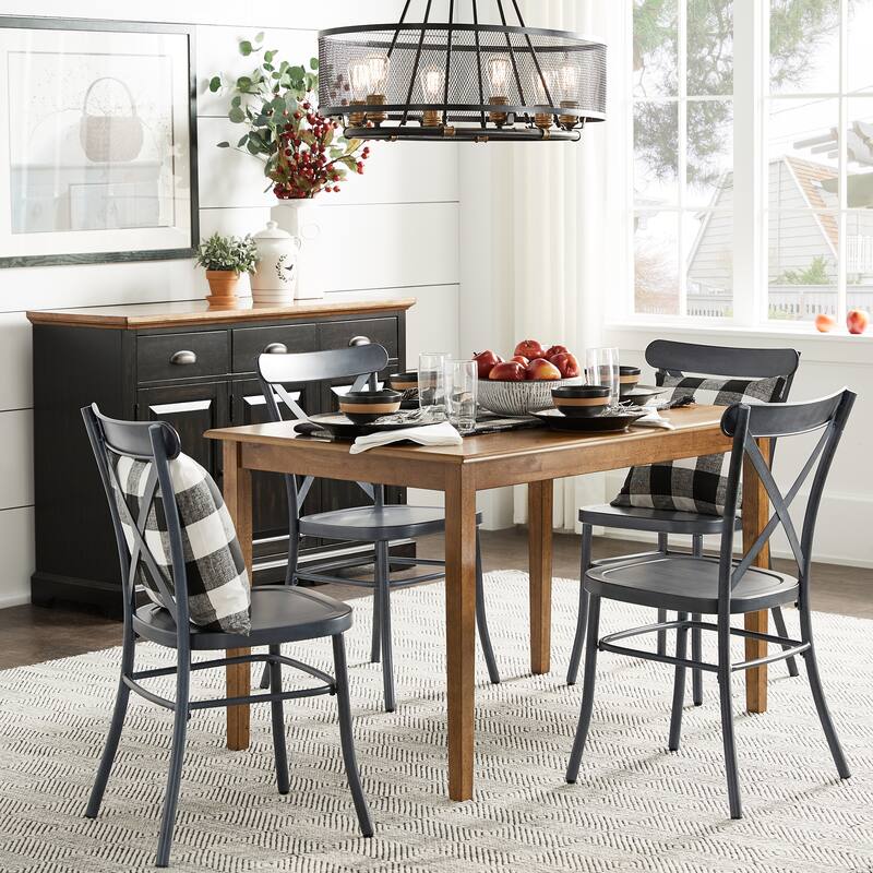 Wilmington II Oak Wood Finish 48" Rectangle Dining Set by iNSPIRE Q Classic
