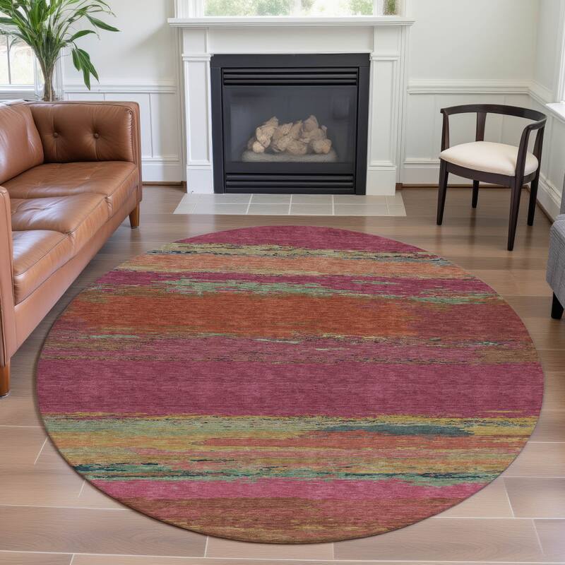Premium Washable Super Soft Abstract Ombre Mayfield Rug - Blush - 8' x 8'