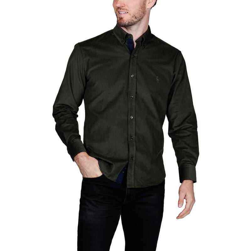 Tailorbyrd Men's Corduroy Button-Down Shirt