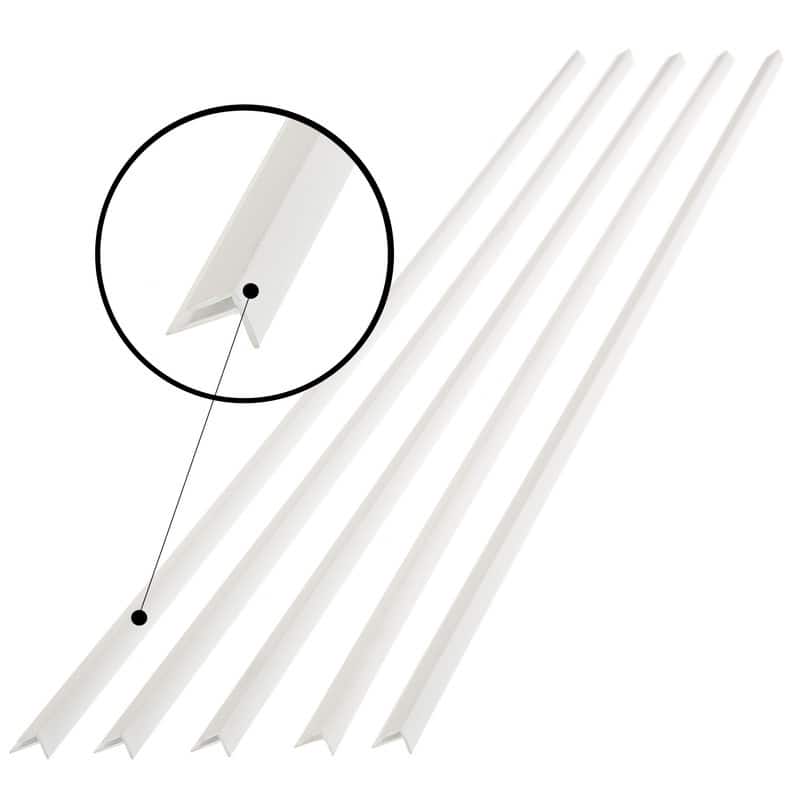 FASÄDE 47 in. Decorative Vinyl Large Profile Outside Corner Trim Gloss White (5 Pack) - 5 Pack