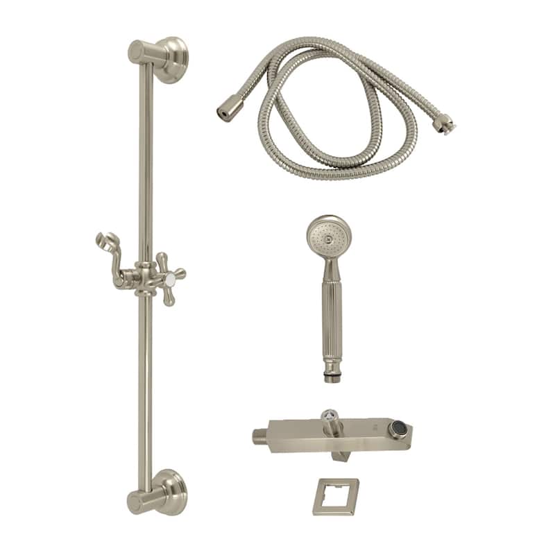 Kingston Brass Made to Match Shower System with Slide/Grab Bar and Hand Shower - Brushed Nickel