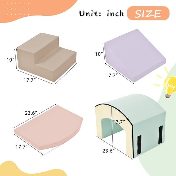 dimension image slide 1 of 2, Soft Foam Game Machine for Children, with Sliding Stairs & Ramps for Single Channel Foam Climber for Children's Safety Soft Area