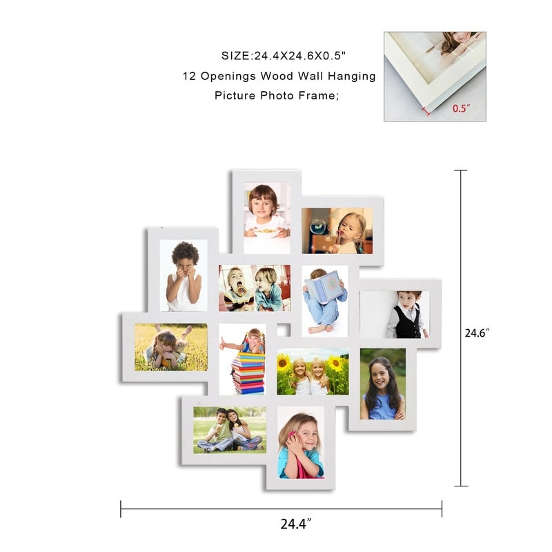 12 4x6 Collage Frame, Collage Picture Frame, Opening Frame, White