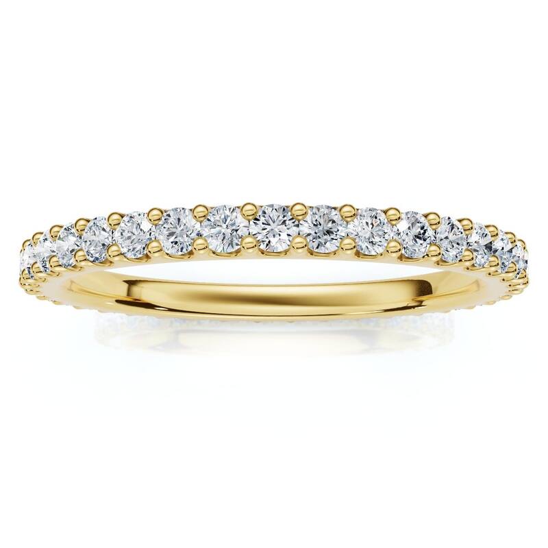 Bliss Diamond 3/8ct Diamond Eternity Ring Yellow Gold Womens Stackable Wedding Band