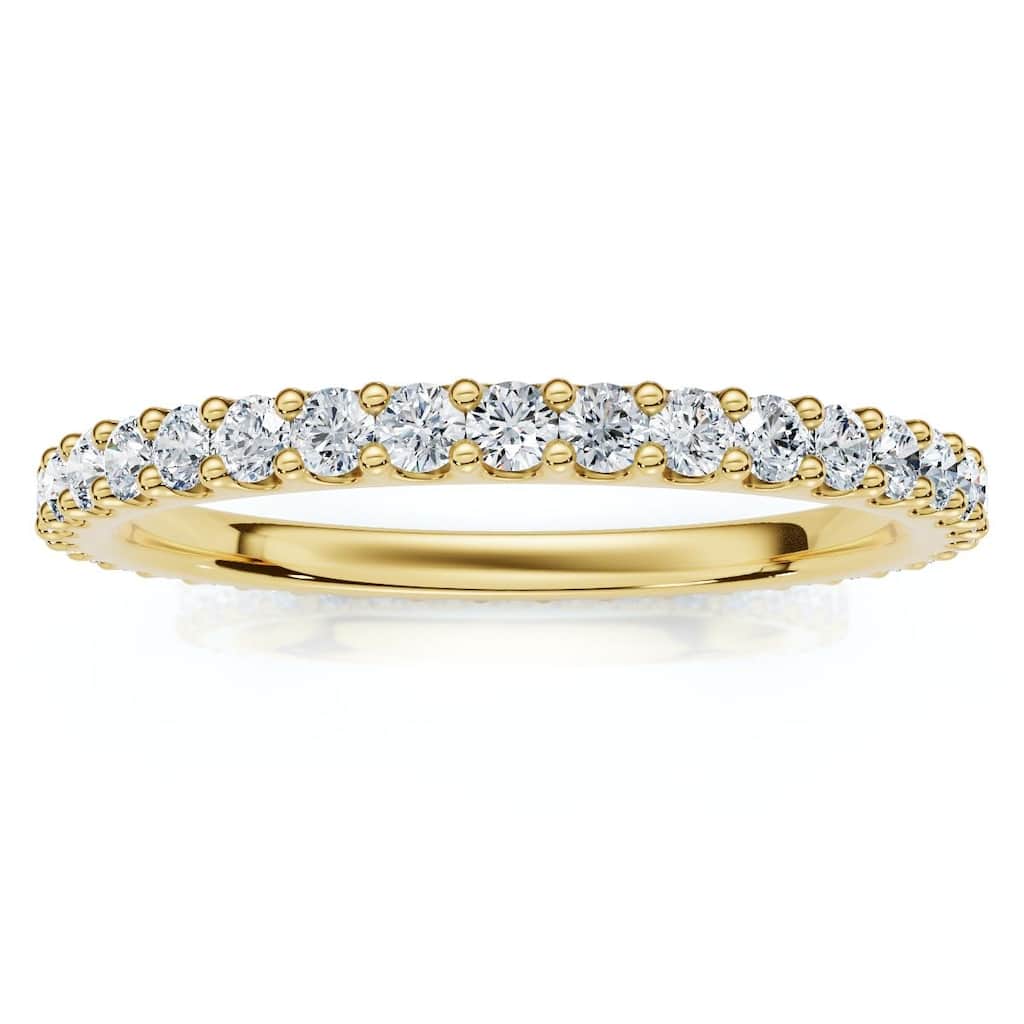 Bliss Diamond 3/8ct Diamond Eternity Ring Yellow Gold Womens Stackable Wedding Band