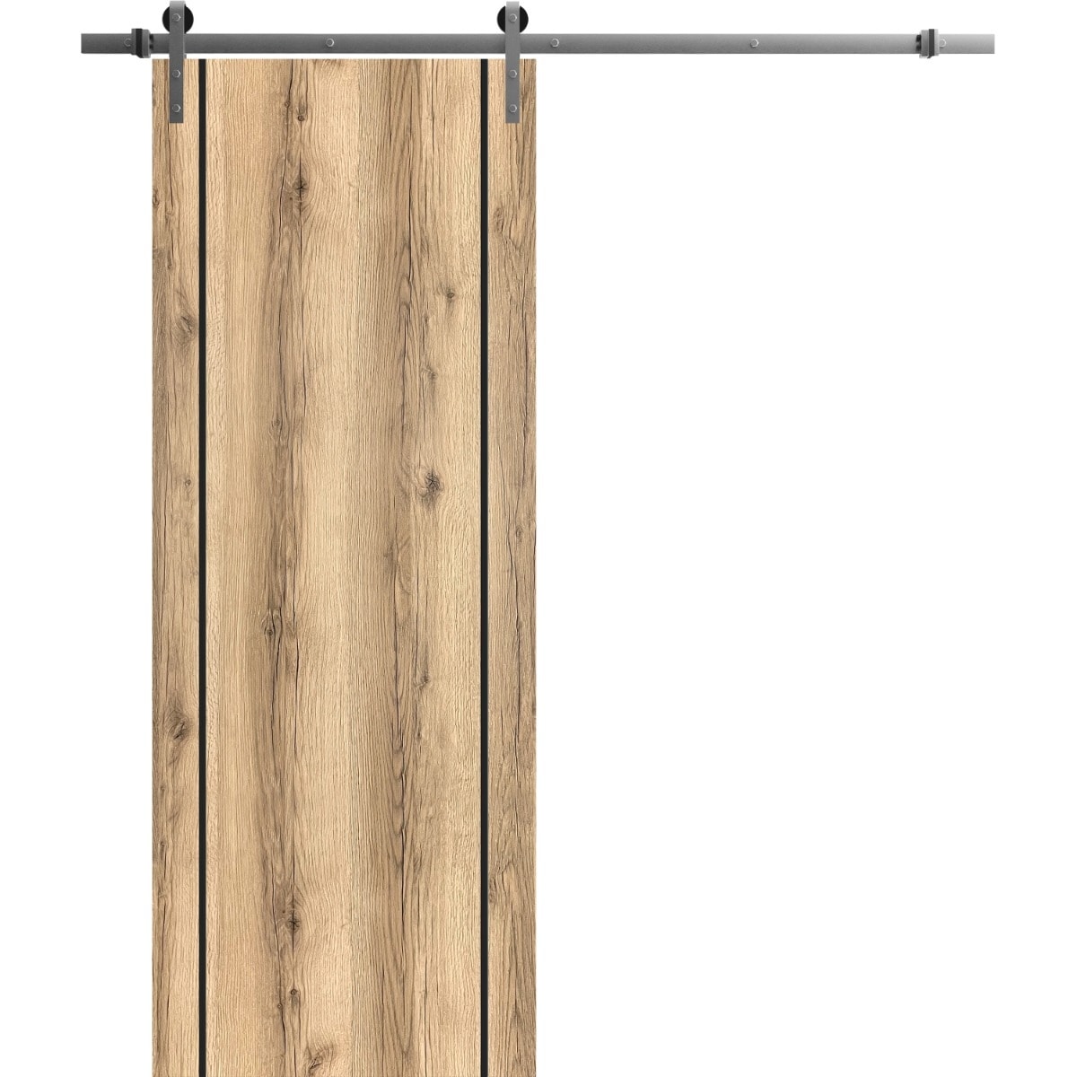 SartoDoors Planum 0017 | Bedroom Door Barn Door | Solid Wood | Hardware Set | 18x80, Oak Bathroom Door Pantry Door Closet Door