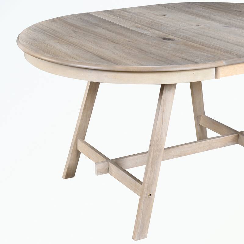 Round Extendable Wood Dining Table