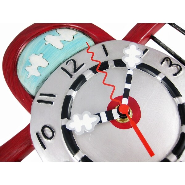Allen Designs Airplane Jumper Pendulum Wall Clock - 13 X 13 X 2