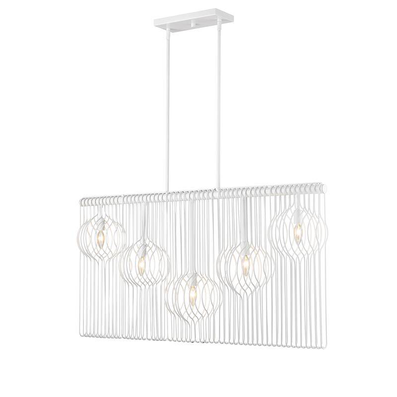 Contour 5 Light White Linear Chandelier