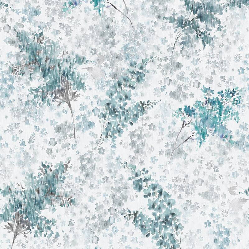 Galerie Wallcoverings Flora Soft Floral Foliage Vinyl on Non-woven Matte Wallpaper Roll - 33 feet x 21 inches - Green