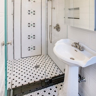 Somertile Victorian Hex Matte White Dot Porcelain