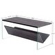 preview thumbnail 3 of 7, Ivinta SoHo Coffee Table, Gray / Glass Small Cocktail Table with Storage Shelf