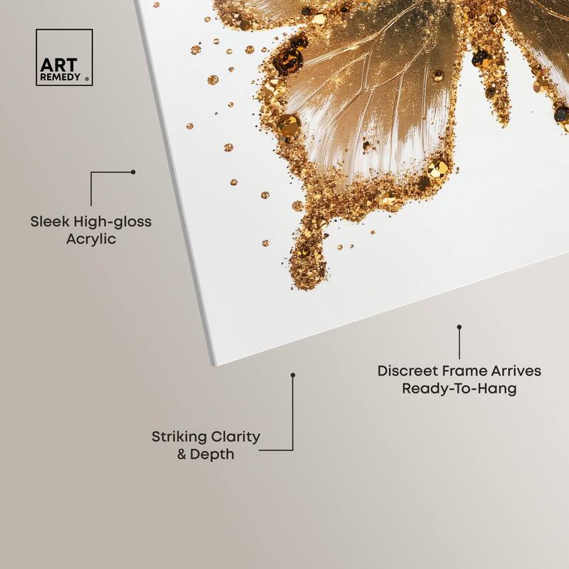Lemon Glow Wings Acrylic by Art Remedy, Ready to Hang