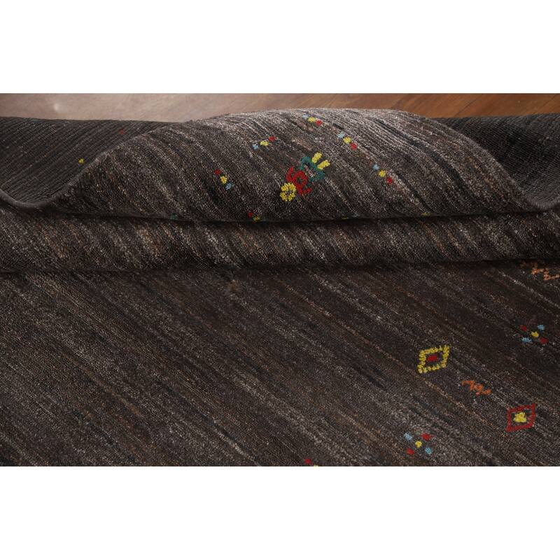 Hand Knotted Oriental 100% Wool Carpet Tribal Tribal Brown Gabbeh Area Rug - 8' 0'' X 4' 9''