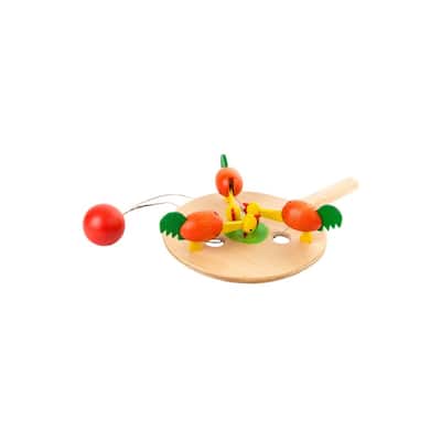 8" Vibrant Beige Orange Green Pecking Chickens Dregeno Easter Ornament