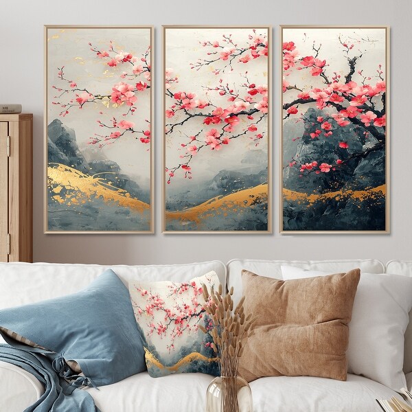 Japan Pink Cherry Blossom Tree Landscape II - Cherry Blossom Wall