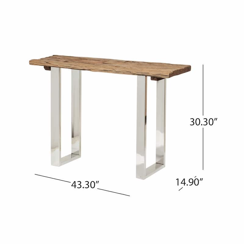 Rustic Glam Console Table, Handcrafted Reclaimed Wood with Iron Frame
