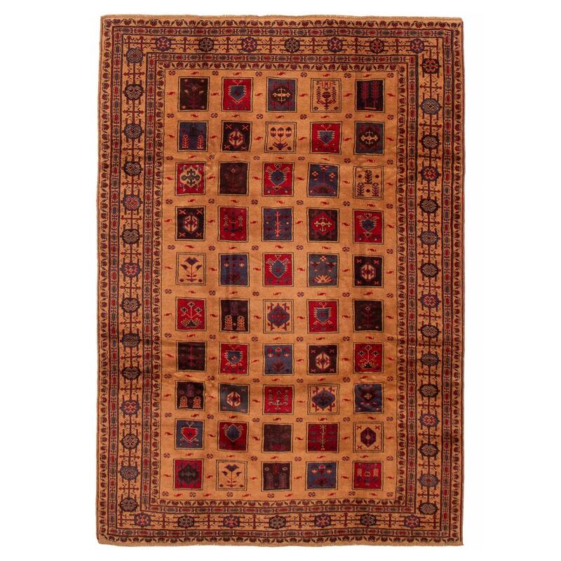 ECARPETGALLERY Hand-knotted Teimani Brown Wool Rug - 6'4 x 9'4 - 6'4 x 9'4 - Brown