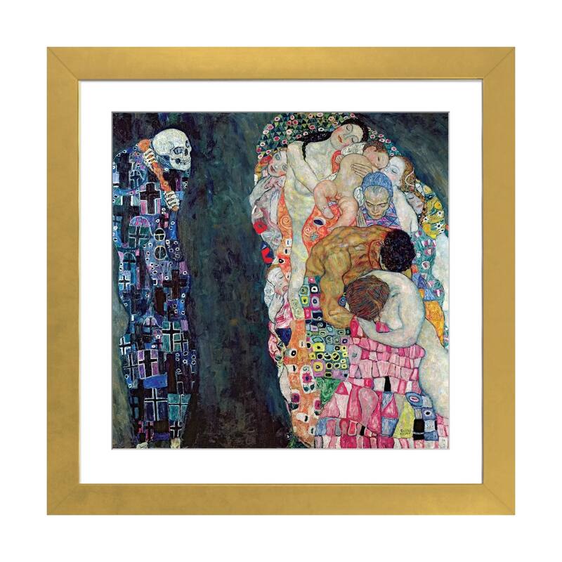 iCanvas "Death And Life, c.1911" by Gustav Klimt - Gold - 24x24x1