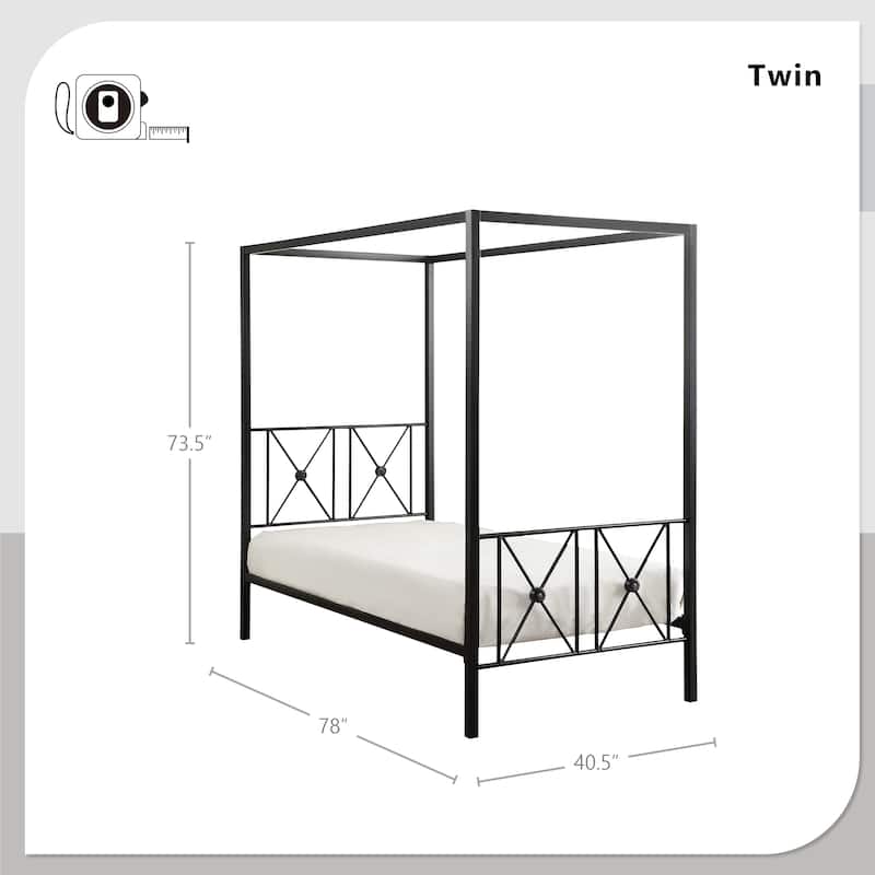Marnie Double-Cross Canopy Metal Bed