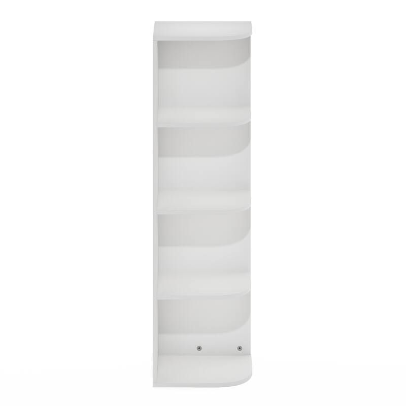 41.4 in. Tall White Wood 4-Shelf Bookcase